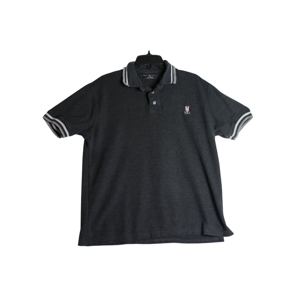 Men's Dark Gray Polo Shirt with Contrast Trim